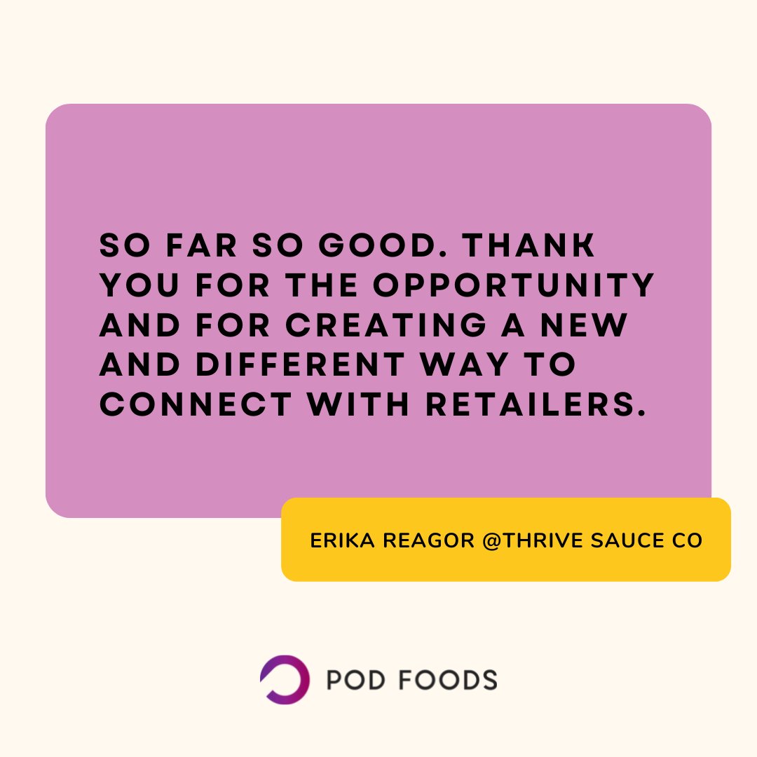 podfoodsco's tweet photo. We are always excited to hear about the experience that our brands have while working with us. Thank you Thrive Sauce Co for the lovely remarks on Pod's service! 💜

Visit our website and learn more about how we can help your business grow!

#podfoods #wholesalereinvented https://t.co/FC8WEjsKOn