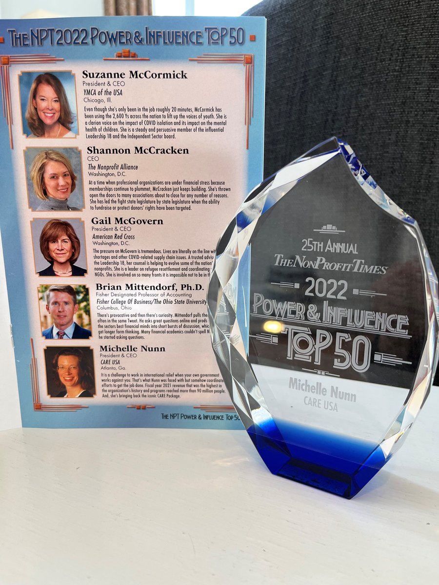 Michelle Nunn (@michellenunn) on Twitter photo Honored that Gloria Steele received the <a href="/NonProfitTimes/">NonProfit Times</a> Power & Influence award on <a href="/CARE/">CARE (care.org)</a>’s behalf last night. Sorry to miss the gathering of an extraordinary group of friends & change agents. Thank you, <a href="/PaulClolery/">Paul Clolery</a> and NPT for recognizing the critical importance of leadership. Honored that Gloria Steele received the <a href="/NonProfitTimes/">NonProfit Times</a> Power & Influence award on <a href="/CARE/">CARE (care.org)</a>’s behalf last night. Sorry to miss the gathering of an extraordinary group of friends & change agents. Thank you, <a href="/PaulClolery/">Paul Clolery</a> and NPT for recognizing the critical importance of leadership.