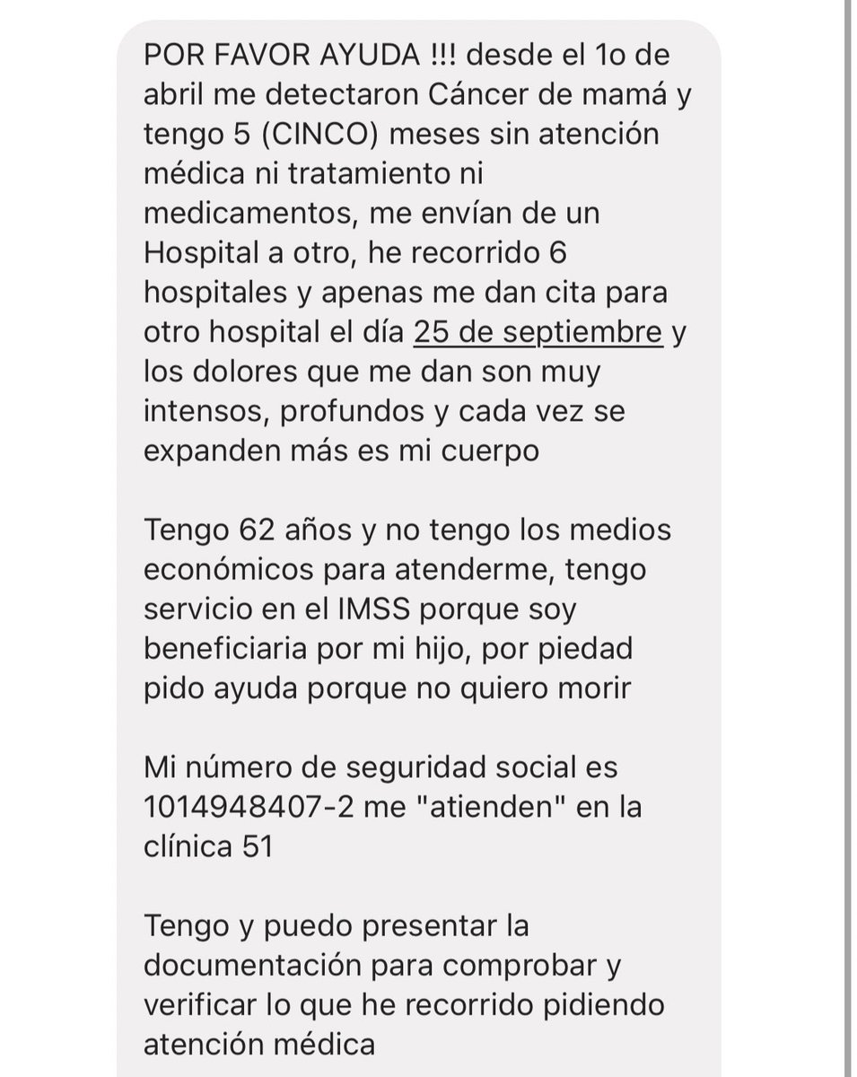 TapiaFernanda's tweet photo. Atn @Tu_IMSS @zoerobledo @CDMX_SIBISO @imssdigital https://t.co/FTHA50D398