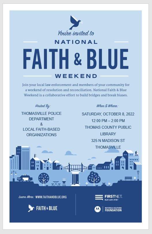thomasville_pd's tweet photo. Would your faith organization like to  join our Trunk or Treat event on October 8th? Decorate a car and come on! Email crystal.parker@thomasville.org to join the #movementforward with the national #faithandblue initiative! https://t.co/UVYdBeD7im