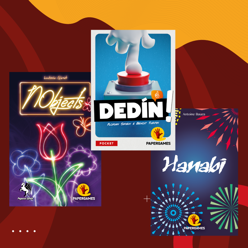 PaperGamesEd's tweet photo. Cinco jogos da PaperGames para você se tornar o mestre da dedução: NObjects, Dedín, Hanabi, Spyfall e SizeUp.
#PaperGames #PaperGamesED #umjogoemcadamesa #NObjects #Dedín #Hanabi #Spyfall #SizeUp https://t.co/iJhg6qroUO