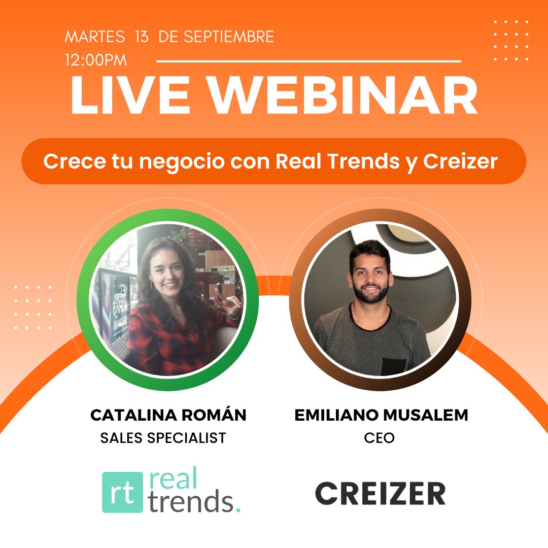 No olvides registrarte a nuestro próximo webinar live con el equipo de Real Trends. Conoce la herramienta que necesitas para impulsar tus ventas y accede a nuestro crédito inteligente
#webinar #ventas #mercadolibre #shopify #pymes #creditos #entrepreneur
bit.ly/3B4tnsx