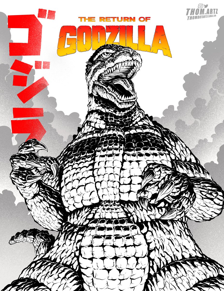 thomdotartz's tweet photo. Inks. 

#godzilla #FanArtFriday #returnofgodzilla #kaiju https://t.co/0L9aJDtswY