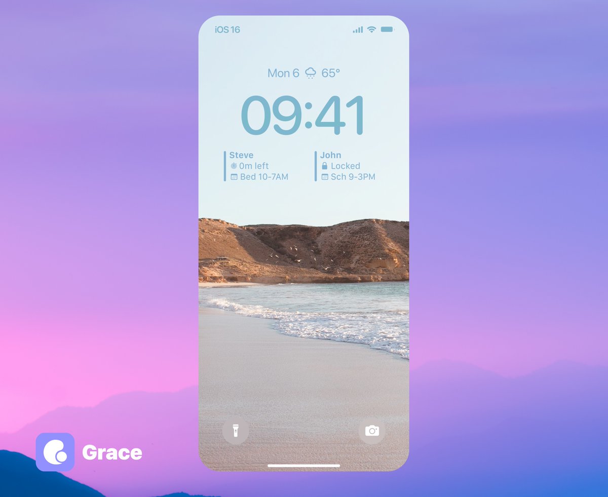 GraceParental's tweet image. 💜 First sneak peak of our lock screen widgets. 

#iOS16 #lockscreenwidgets