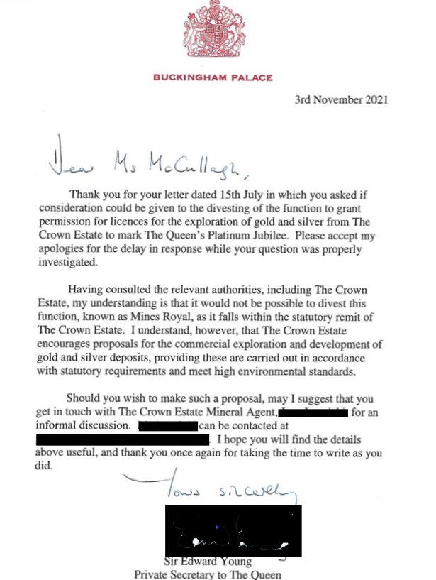 BTriagain's tweet photo. Every day the queen of England was in power, she personally and knowingly benefitted from the colonisation of Ireland.

Her estate owns the mines up north. Some local councils asked for them back fairly recently and they were told no.

She got a £30,000,000 pay rise this year. https://t.co/zcZo2ue4uf