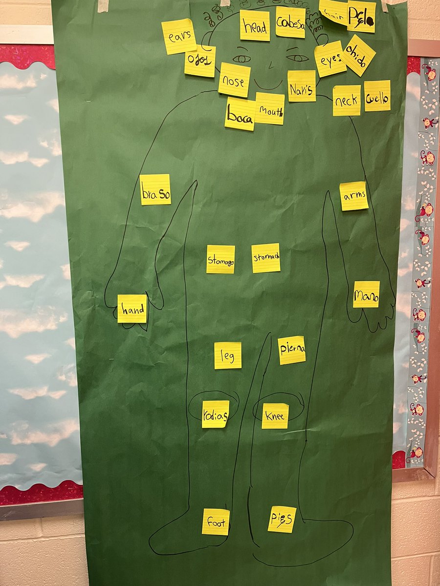 CarlaObenshain's tweet photo. My 4th and 5th grade newcomers are hard at work. We made our body parts diagrams together during class this week. We also enjoyed singing and dancing to our body parts song. @lpmc_eagles @PGCPSESOL #learningbydoing #ESOLonfire https://t.co/xgW0UJiPyt