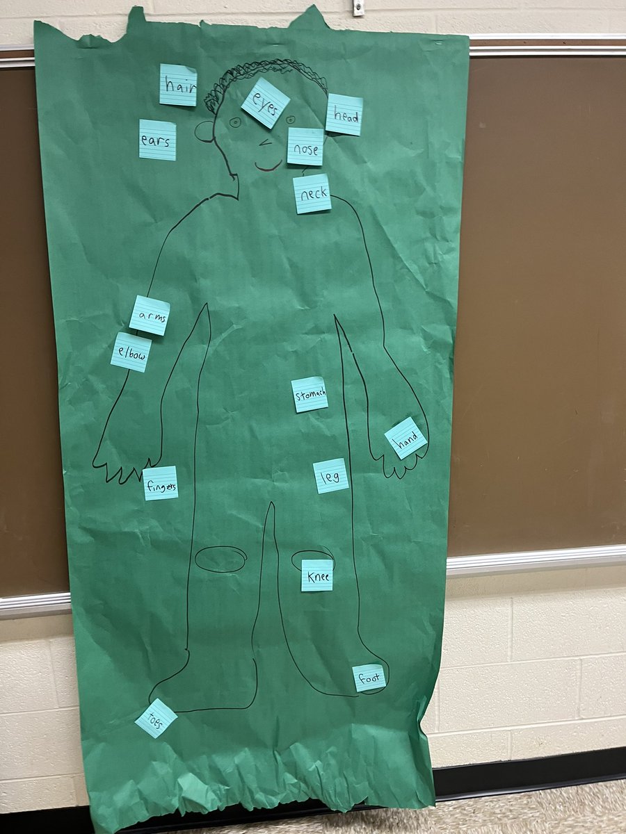 CarlaObenshain's tweet photo. My 4th and 5th grade newcomers are hard at work. We made our body parts diagrams together during class this week. We also enjoyed singing and dancing to our body parts song. @lpmc_eagles @PGCPSESOL #learningbydoing #ESOLonfire https://t.co/xgW0UJiPyt