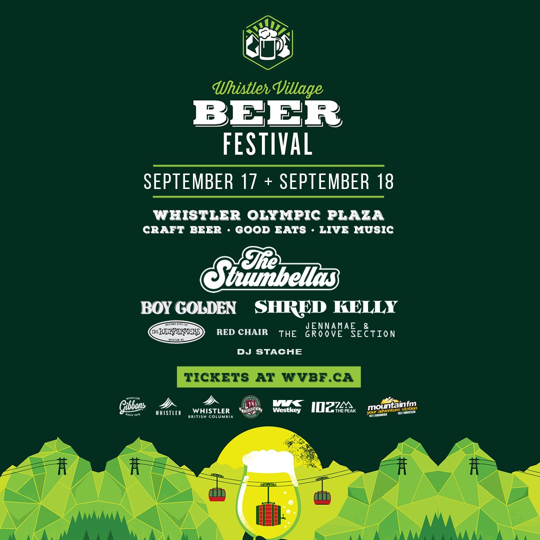 Win a weekend getaway to Whistler Village Beer Fest! We're teaming up with #WVBF2022 for this amazing prize pack!

Enter below for your chance to win:
🍻 2 passes to WVBF
🏔️ 2 nights accommodation in Whistler
💸 $100 to Gibbons Hospitality Whistler

🔗: bit.ly/3d0hsnM