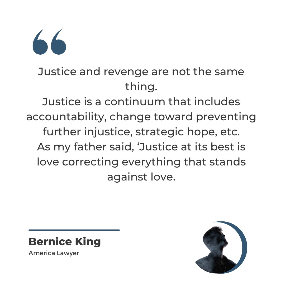 Excited to share an amazing quote for over the weekend from Bernice King.
 This lady is seriously awesome!
Anyway happy Friday from the CMRS Team! 
#restorativejustice #berniceking #happyfriday