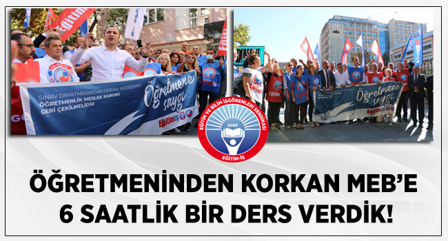 ÖĞRETMENİNDEN KORKAN MEB’E 6 SAATLİK BİR DERS VERDİK!
egitimis.org.tr/guncel/sendika… #ogretmenesaygi #ogretmenlercozumıstıyor #ogretmenlersusmayacak #ogretmenlerayakta #ogretmenlervazgecmeyecek