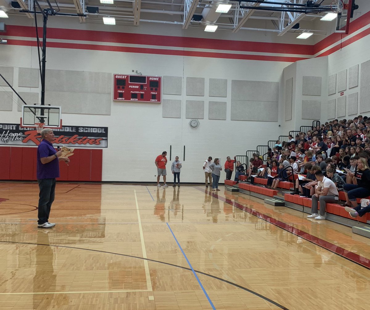 The PCMS Fall Fundraiser kicked off today with a visit from our sales rep Tall Tim. He’s 6’10” tall!