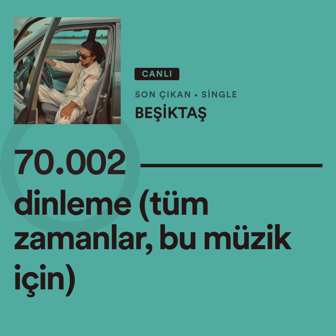 #Besiktas 47 saat sonuç 70 bin teşekkür ederim dostlarım <a href="/makromusicapp/">makromusic for Spotify</a> <a href="/SpotifyTurkey/">.</a>