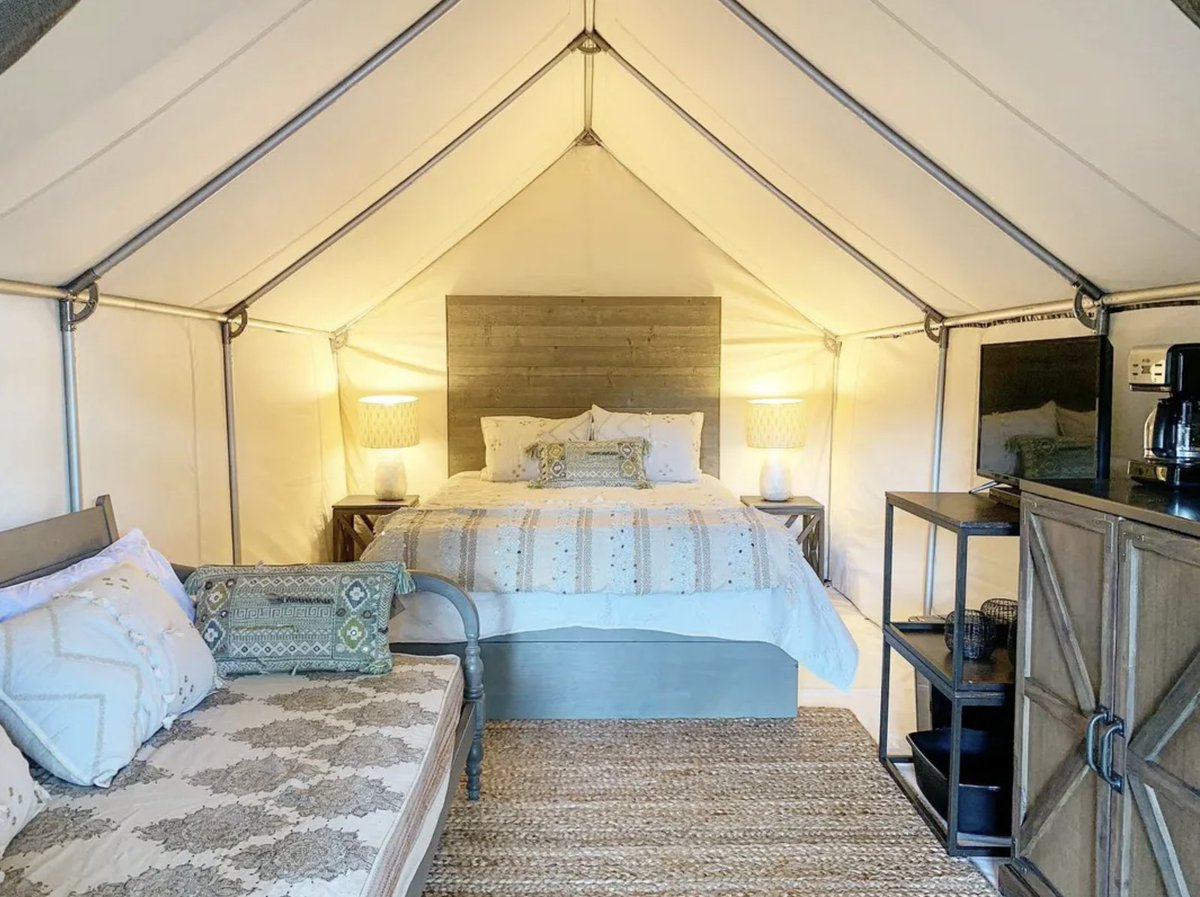 SolarpunkSummit's tweet photo. #SolarpunkSummit is just around the corner and you're going to LOVE our beautiful new #venue along the San Marcos river. #Glamping Tents, #Vending Cabanas, and Enhanced #Camping sites are LIMITED so book yours now while you still can! https://t.co/7DGmP2MjOs https://t.co/eXCQSijQiF