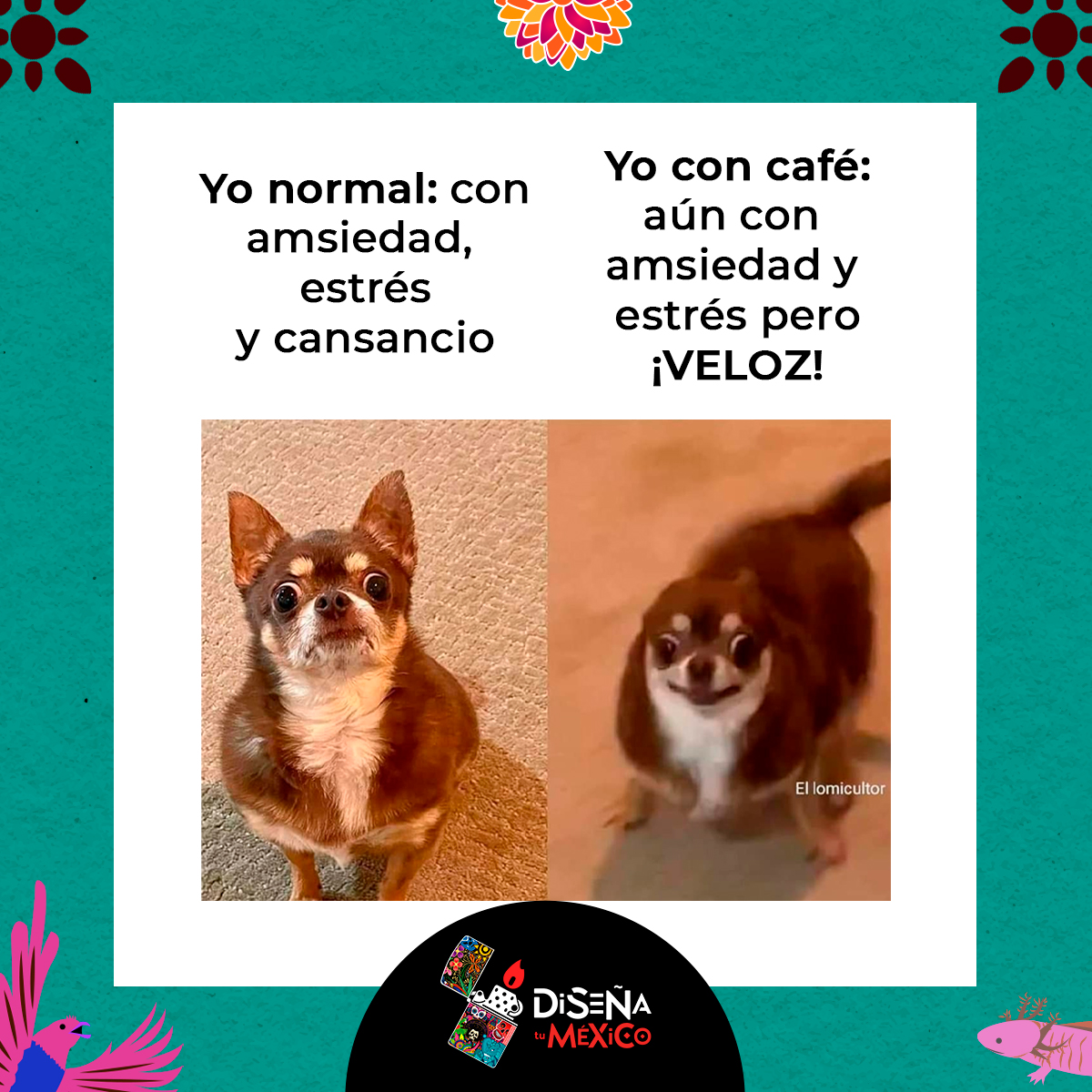 DiseniaTuMexico's tweet photo. Para levantar los ánimos🤭
.
Pintamos el día con un poco de cafeína  ☕️¿Cuál café levanta tu energía?🧐
.
.
.
⏩¡Únete a nuestro grupo de 📲WhatsApp!  
💻 https://t.co/aRVPLDQsj6
.
.
#DiseñatuMexico #Concurso #Diseño #Premios #Tabasa #Zippo #Conecta+ #Noblehouse #Arte #Cultura https://t.co/aD1WcRDOac