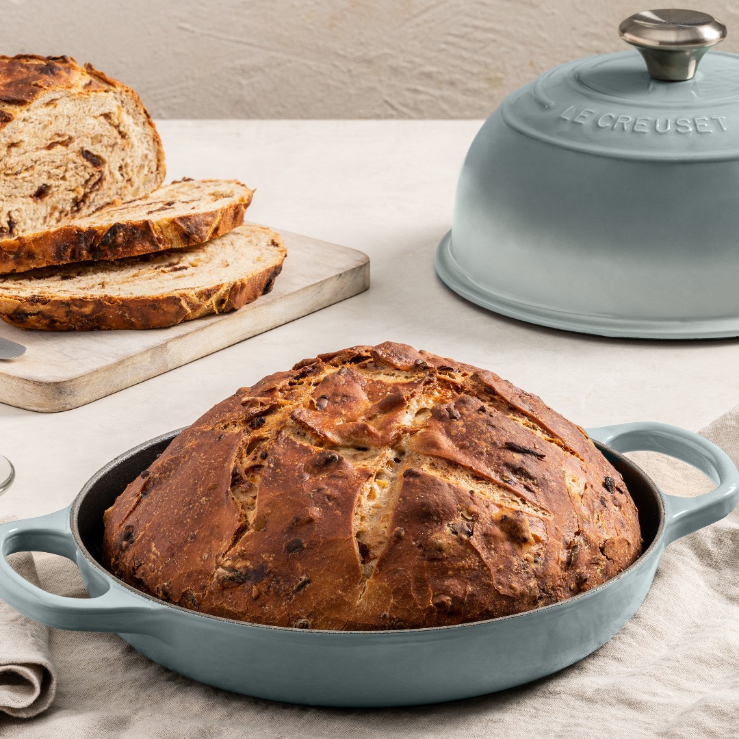 Le Creuset on X: Ready, set bake. 🍞 This sweet and savory Parmesan, Date  and Walnut Bread is baked to perfection in a Sea Salt Bread Oven:    / X