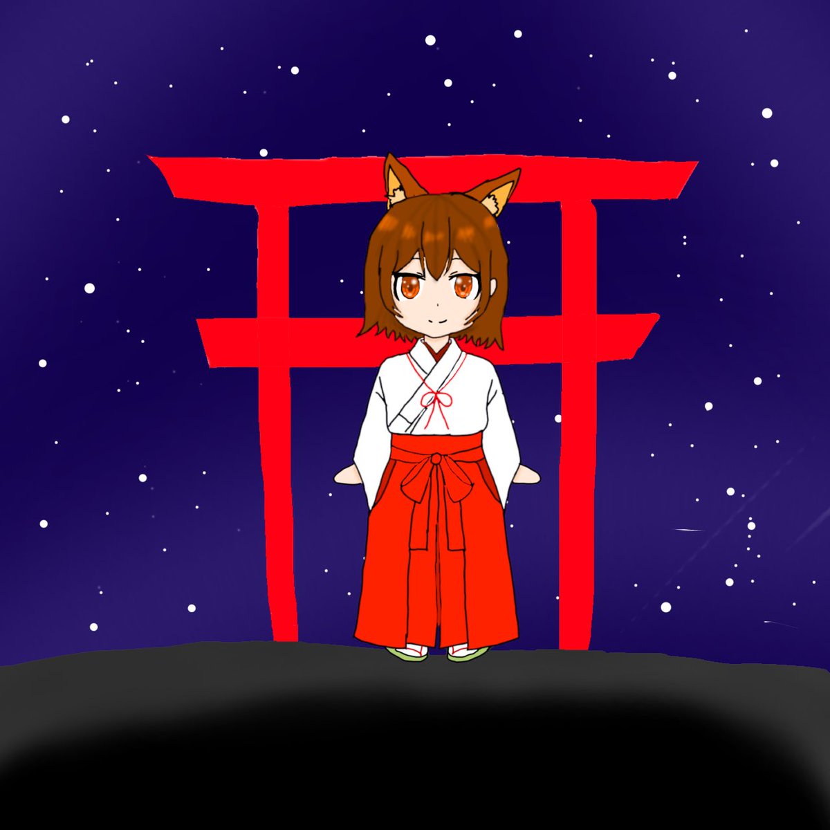 Koa0628's tweet image. さーこしゃぁぁ！！
ファンアート描かせていただいたよん！
あまり上手ではないけど巫女服が描きたかったからかいた！！
これからもよろしくね！さーこしゃ！！
【@sa__ko_04 】
#ゆになうフェス
#ゆになうアート 
#さーこ 
#キツネのお絵描き絵馬