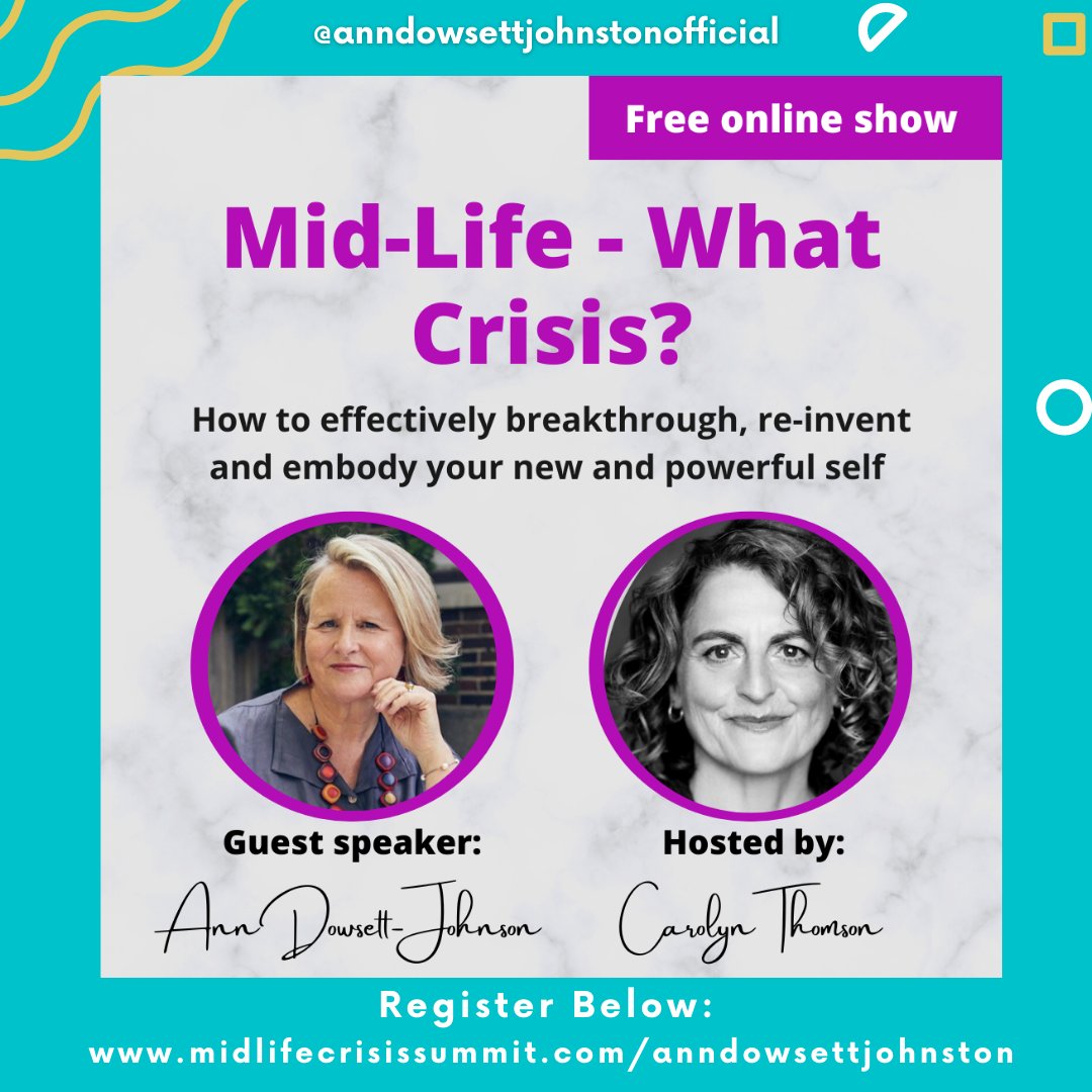 Trying to know who you are after 40? You’re a woman who has courage and strength within you. Join me at the Mid-Life-What Crisis summit and learn how to pull through and come out healthier and more informed. Get a free ticket here - midlifecrisissummit.com/anndowsettjohn… !