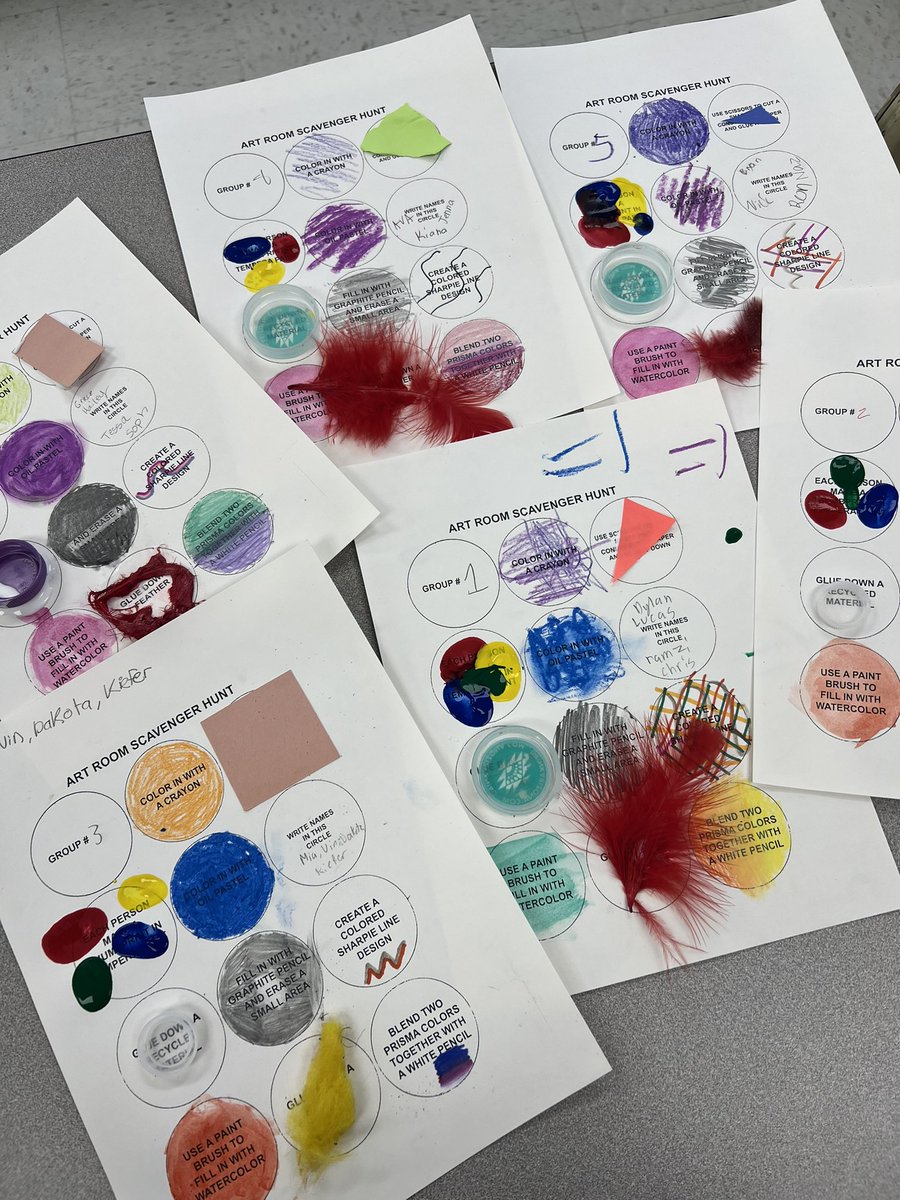 Art_Mrs_Greiner's tweet image. The @CTBarkalow artists got competitive today completing art room scavenger hunts for soar for fours!!! #PBSfun #letssoar #findthematerials @CTB_TSmith @CTB_Rosen