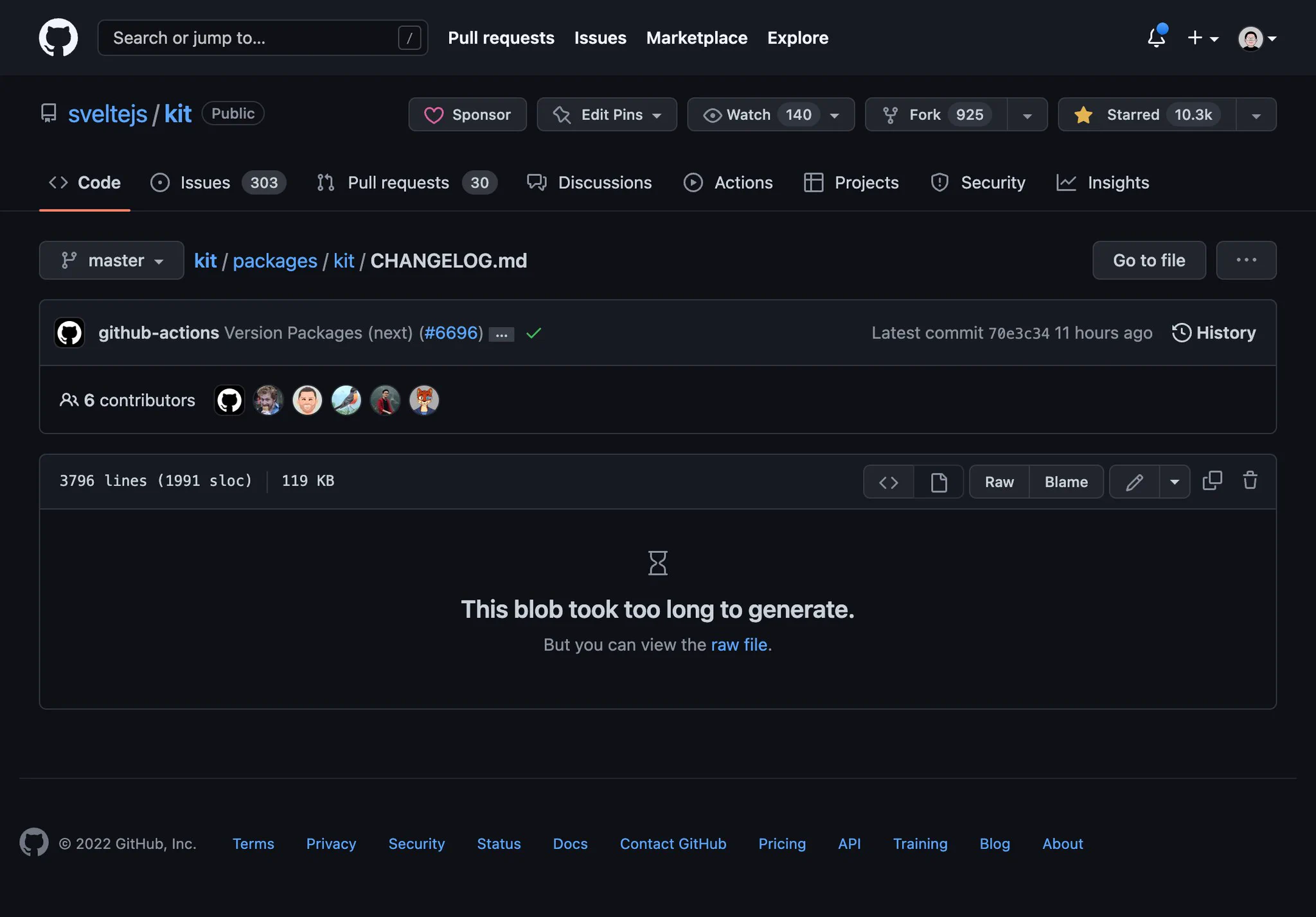 'This blob took too long to generate.' message in GitHub

sveltejs/kit/packages/kit/CHANGELOG.md