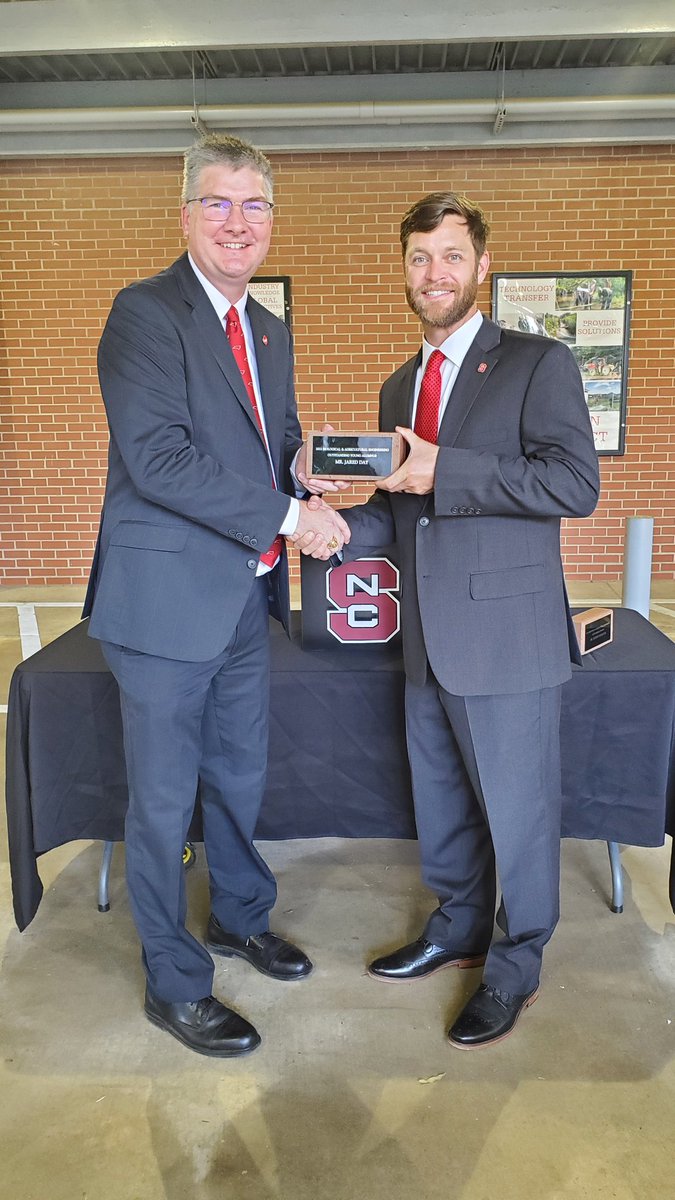 GareyAFox's tweet photo. So proud to honor two outstanding @NCState_BAE alumni - Dr. Sydney Seymour of #SeyConTechLLC and Mr. Jared Day of @JohnDeere - the newest inductees as the 2022 BAE Outstanding Alumni awardees. #GoBAEPack #BiologicalEngineering https://t.co/41f81AJwke