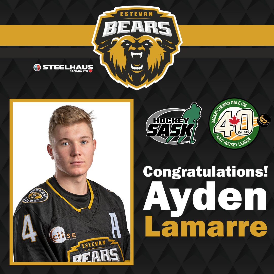 EstevanBears's tweet photo. Hockey Saskatchewan announced today the recipients of the Saskatchewan Development Model (SDM) Scholarships from the 2021-22 season, including graduated defenceman Ayden Lamarre!
The SDM Partners award twenty-four $1,000.00 scholarships annually. https://t.co/84NyTzDfnV