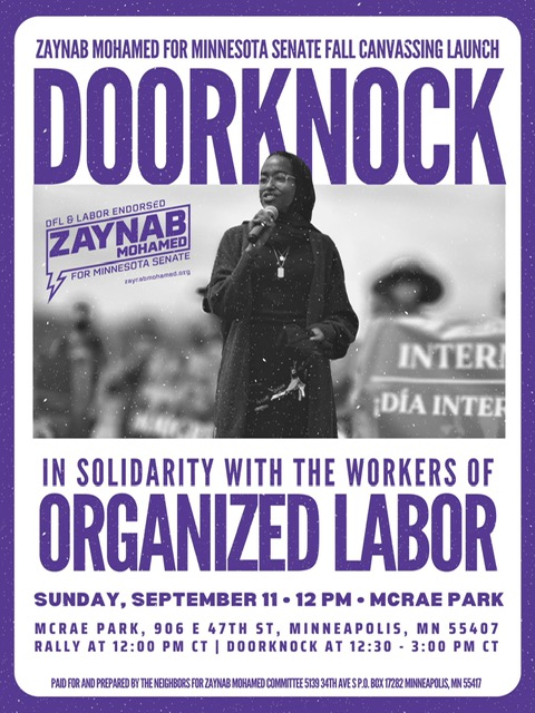 Norvell4SchBd's tweet photo. What are your weekend plans? Come out to support organized labor and knock some doors to help elect those who also support organized labor. Sunday, 12-3 at McRae Park, join me, @zaynabforsenate  @ellisoncampaign  @beachy4schools  @mplskerryjo and others! 
#safeandstableschools https://t.co/MATbXyWQ3e