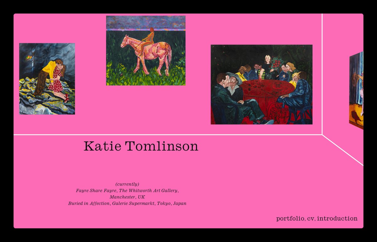 nullgrip's tweet image. Katie Tomlinson - website for painter/artist based between Manchester and London. Landing page features a forced perspective gallery wall. → katietomlinson.co.uk