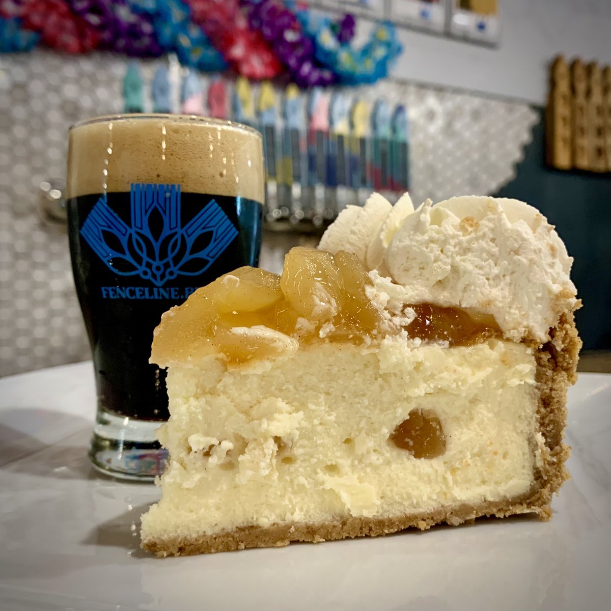 FencelineBeer's tweet photo. So good earlier this year that we had to bring it back during apple season!!! 

APPLE PIE CHEESECAKE is your dessert this weekend from @stalliessweets!

#IAteOne (with Pammie 😊)

🍺-pairing: Imperious Hux Imperial Stout because apples and coffee are 🤌🤌🤌 https://t.co/FoD8qNmRPQ