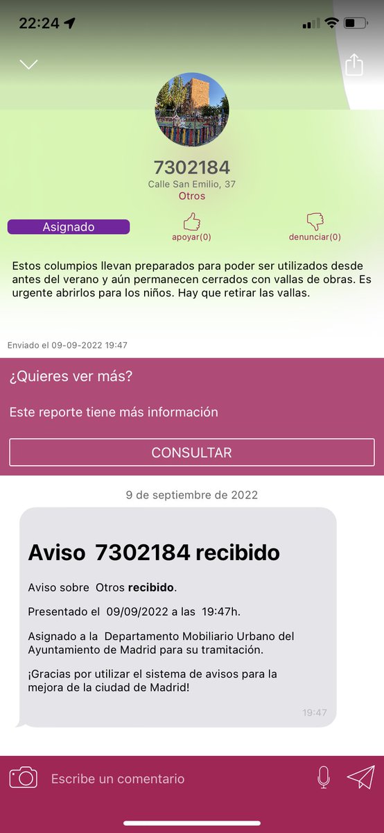 jon_bilbo's tweet photo. @JMDCiudadLineal en abril del 2022 pusieron columpios en el barrio. Estaban preparados para poder ser usados y hoy siguen con una valla de obra. La inauguración se hizo el mes pasado con @begonavillacis  https://t.co/UXNa9QI9h8    @La_Elipa @ppciudadlineal @MADRID https://t.co/JZuJLyJ2kh