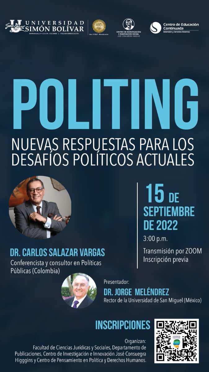 EdicionesUsb's tweet photo. Hablemos de Politing o del éxito de candidaturas, programas o partidos políticos, sin acudir al engaño o a la compra de votos.
Jueves 15 de septiembre, 3:00 p.m. (hora Colombia).
#50AñosUnisimón
Inscripciones aquí
👇
https://t.co/TE3rHM81Ig https://t.co/OQchNM6scR