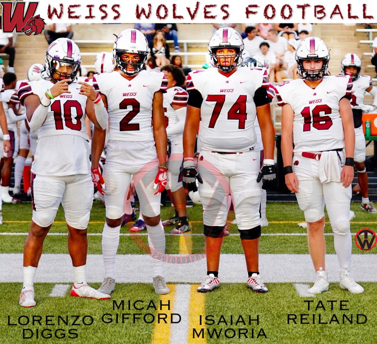 timwalter44's tweet photo. @WeissFootball @Weiss_ABC @WeissHighSchool #WeissWolvesFootball @diggs_lorenzo @micahgiff @isaiahmworia23 @TateReiland #Game2Captains #WolfPack https://t.co/zaebtusmCS
