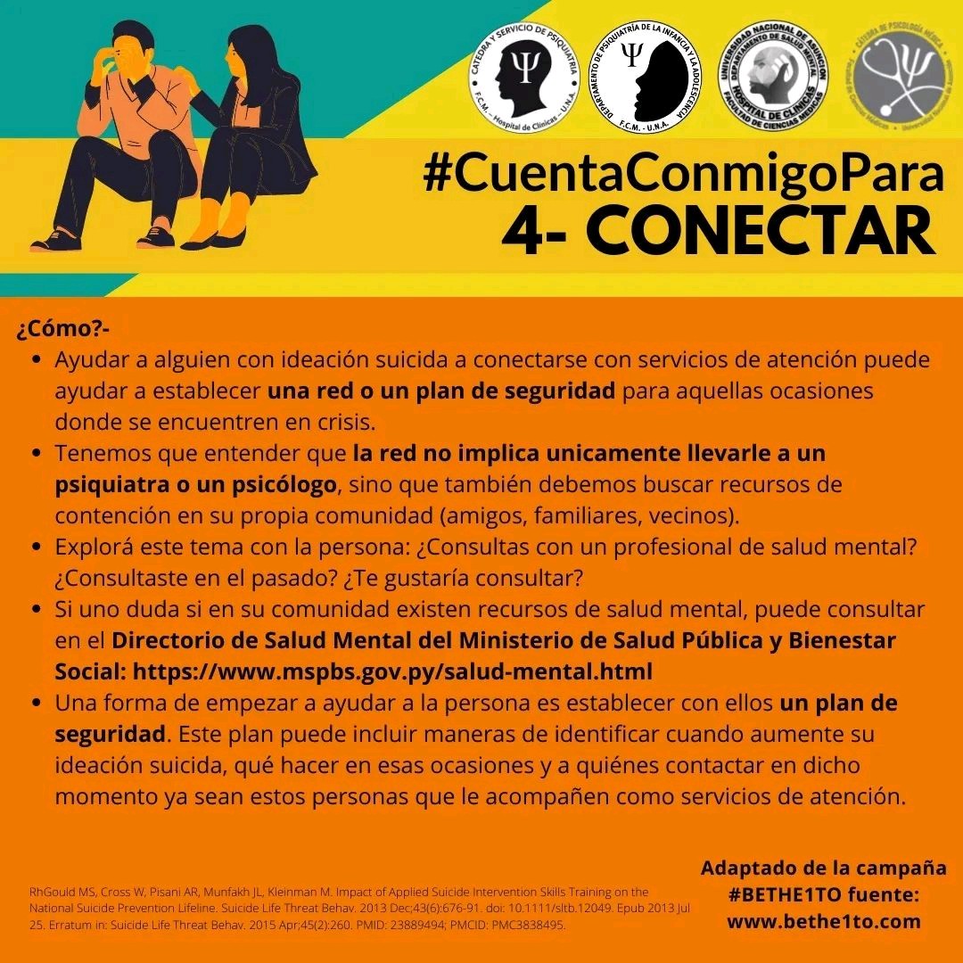 molimolinas's tweet photo. El suicidio se puede prevenir paso a paso #5pasos
Paso 4️⃣ Conectar 
Vía @juliotorales 
Basado en: https://t.co/pdd19oRf7g
#Psicologia #SaludMental #PrevencionSuicidio #SuicidePrevention
[Hilo] https://t.co/QxELfrGBVm