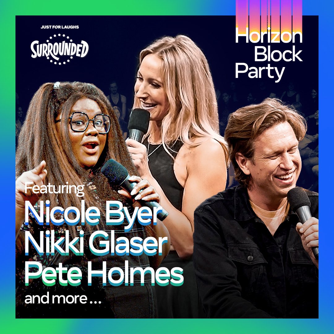 peteholmes's tweet photo. Check out Just For Laughs’ new immersive show SURROUNDED tonight at 6pm PT / 9pm ET!! Totally unscripted, unfiltered jokes!! You can catch it live in VR via Meta, Facebook and Instagram. Get INTO it!! @horizonworlds #HorizonBlockParty https://t.co/LEiJMj5bv9