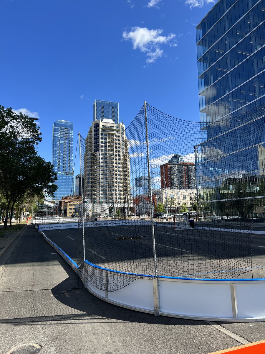 DECLorg's tweet photo. 104 avenue is closed to vehicles this weekend but OPEN for some exciting @PlayOnEdmonton street hockey! 

#yegdt #yegevents #yeg https://t.co/FeIvHBlJuK
