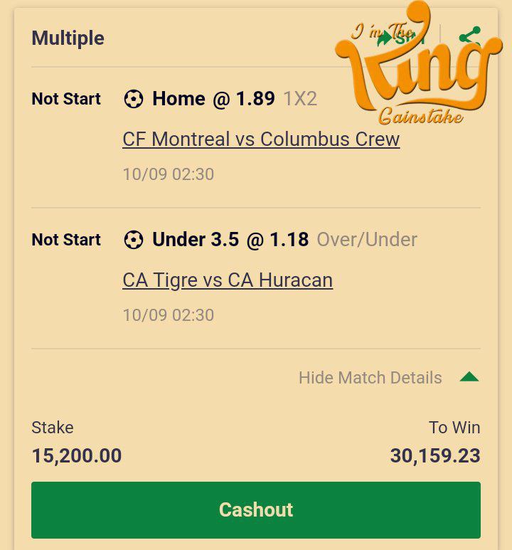 The King is Baaack,2.23 Odds Posted
t.me/Gainstaketips
t.me/Gainstaketips