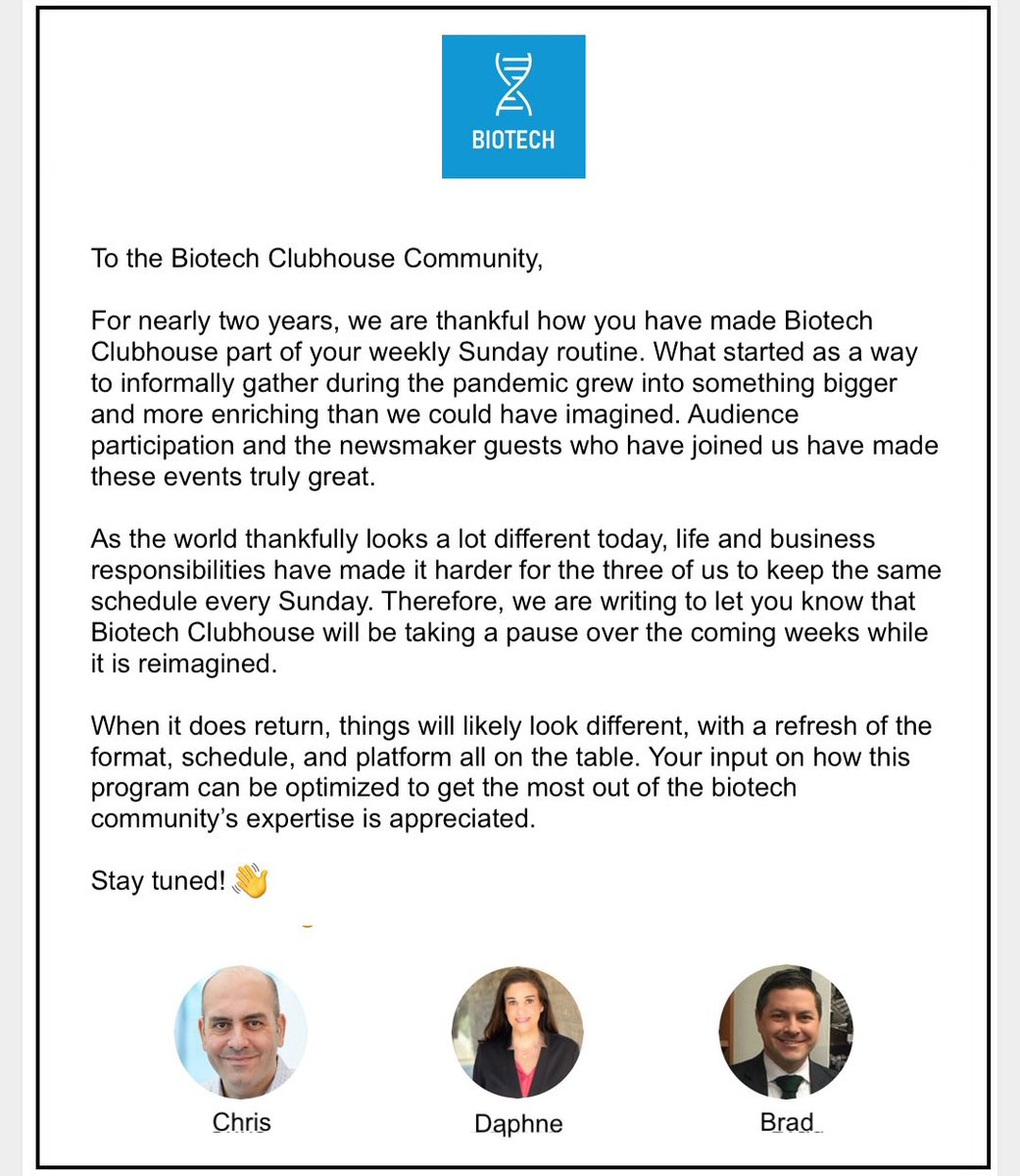 bradloncar's tweet image. 🗣 An important announcement regarding @BiotechCH. @cngarabedian @daphnezohar