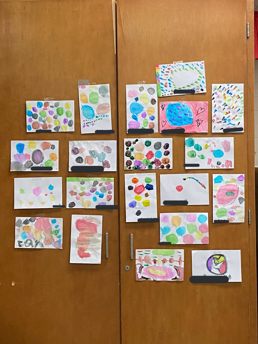 Ms_RogersEd's tweet photo. This afternoon Ss created their own dot gallery after studying The Dot by @peterhreynolds https://t.co/klcak9Mq7M