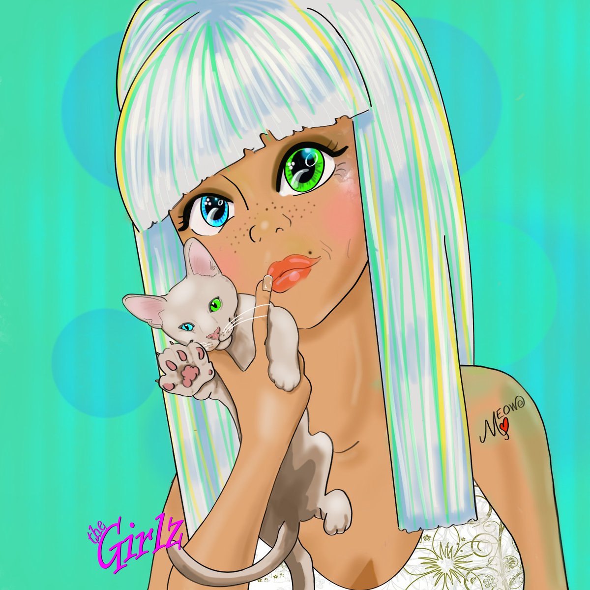 My personal PFP that is currently my banner.

kat ~ I don't think there are no words for this one! Matching eyes and the kitten reaching out for you!! Too stinking adorable!

objkt.com/asset/KT1DGc54…
<a href="/objktcom/">objkt</a> #1of1tezos #tezos #nfts