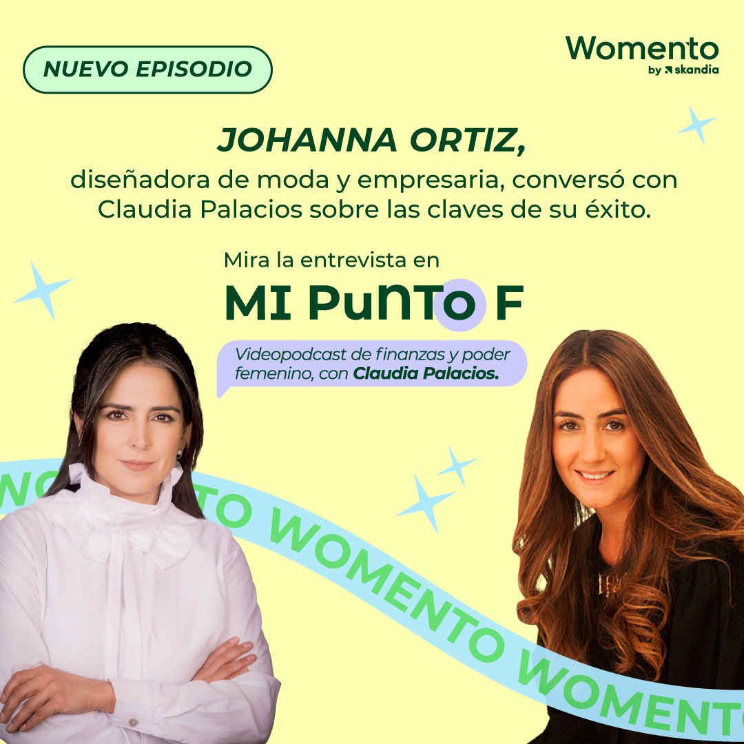 claudiapalacios's tweet photo. Invitados/as a ver este videopodcast que hice con la gran @johannaortizg para #MiPuntoF by #Womento de @SkandiaCol
🟢 https://t.co/9PD3wVfhsh https://t.co/fSVF0LK4bC