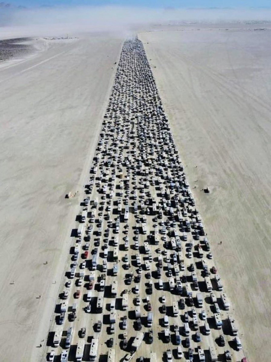 BrentToderian's tweet image. Whatever artistic or cultural statement organizers of #BurningMan planned to make this year will never be as important as the statement inadvertently made when all those people in the desert tried to drive home.

The most powerful cultural force in North America —car dependency.