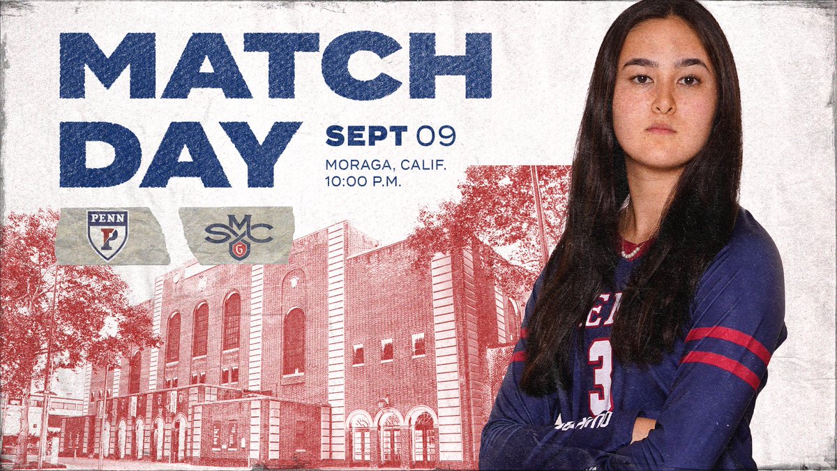 PennVolleyball's tweet photo. Still about 4⃣ hours away from our second match today, but here's the info you need to get you through a Friday night!

🆚Saint Mary's
⏲️7 p.m. (10 p.m. EDT)
📍Moraga, Calif.
💻https://t.co/DRY9i7sgsf
📊https://t.co/tNkImvJjEX
📰https://t.co/QBjC3qpLfD

#FightOnPenn 🔴🔵🏐 https://t.co/PdUuaoxKLl