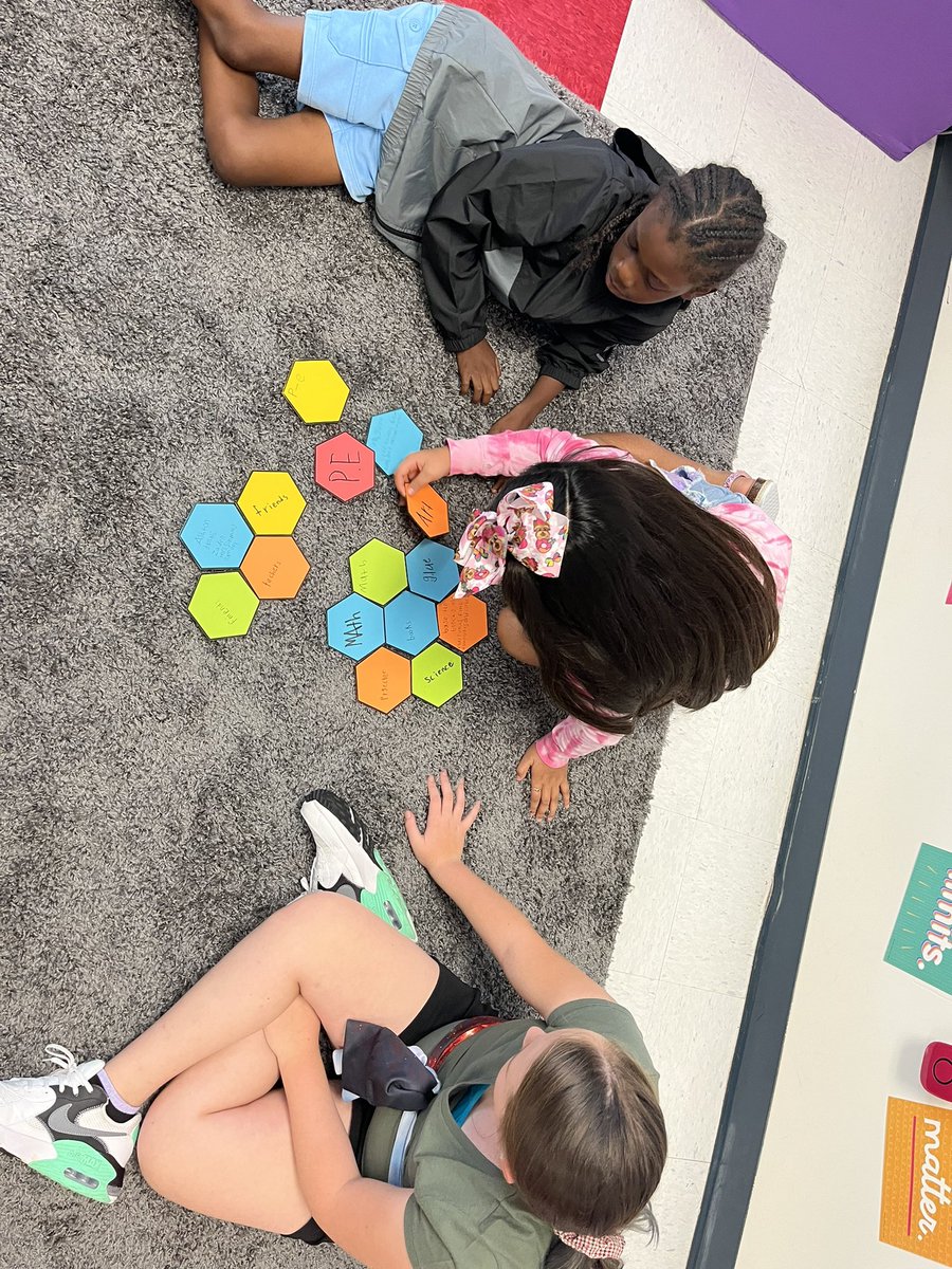 Hexagonal thinking fun today <a href="/SchoolBeaufort/">Beaufort Elementary School</a> 
Ss wrote things about school then worked in groups to find and make connections! #greatconversation #BEStschool #shinethelight