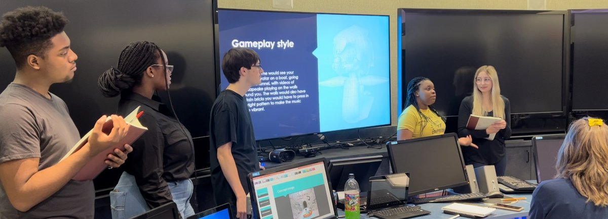 vgblearning's tweet photo. Very proud of my seniors for executing a great #gamedev pitch today to @MTCummins for our Magnet programs! They took her compliments, concerns, and suggestions into consideration and are ready to start prototyping. @ChesapeakeHS #edtech https://t.co/420iF1lfkX