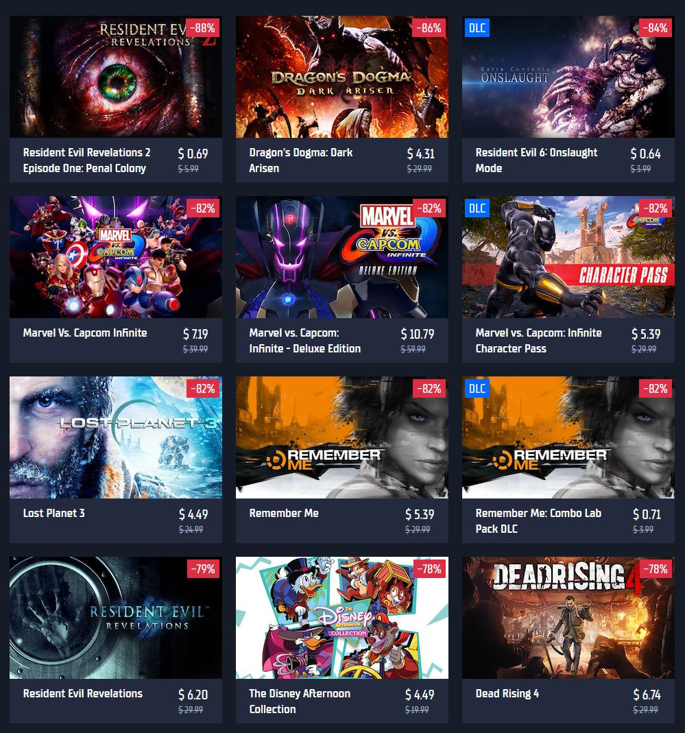 (PCDD) Capcom Publisher Sale via Gamersgate. ow.ly/Jy7850KFRoX