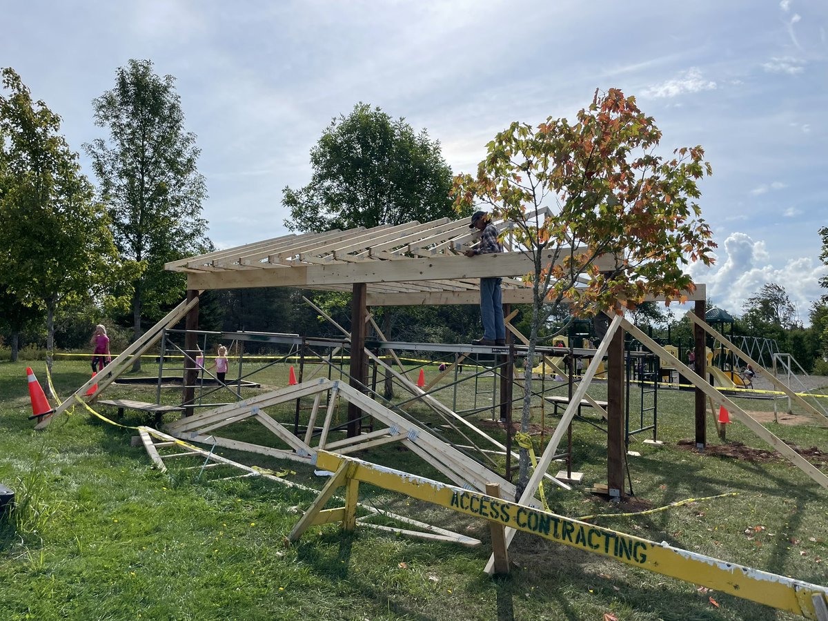 Our outdoor classroom is starting to take shape!  Lots of excitement from the students and learning opportunities watching it being built.  <a href="/nseducation/">NS Education and Early Childhood Development</a>