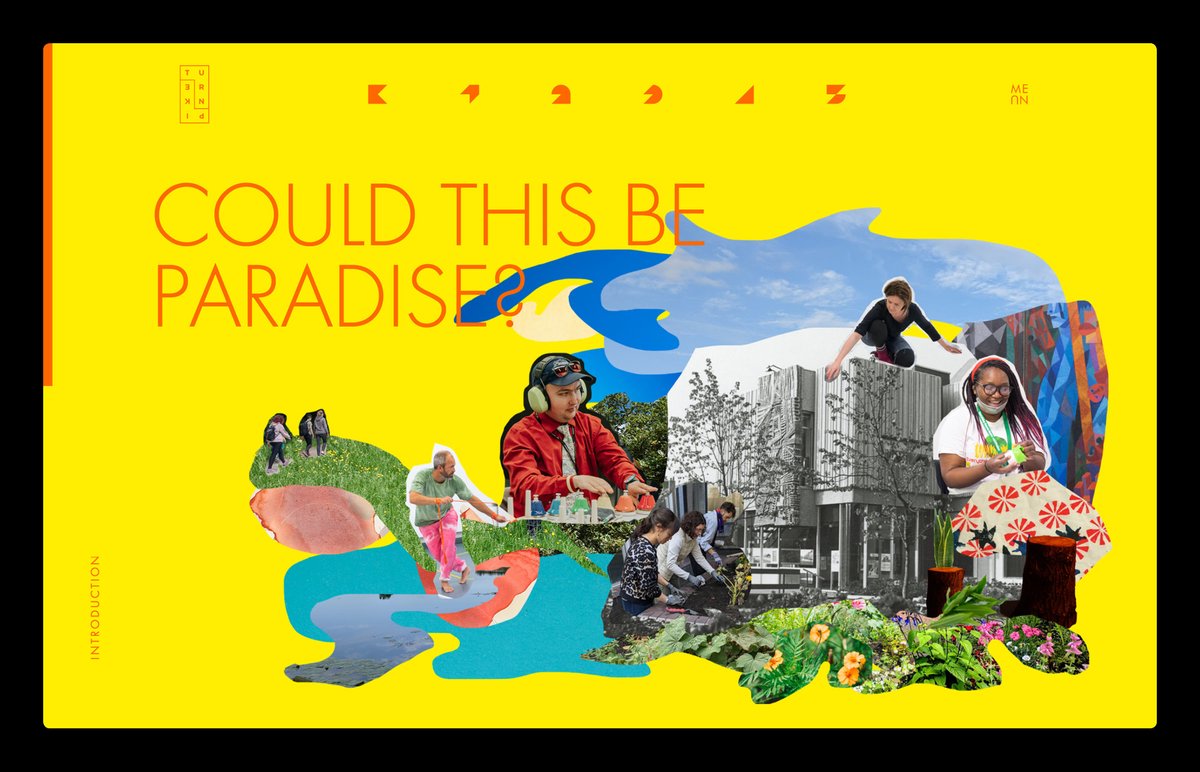 nullgrip's tweet image. Web archive for The Turnpike CIC, reflecting on their five years (2017 – 2022) in Leigh, Wigan. Five coloured chapters with photo-collage and Neufville Futura, highlighting activations, exhibitions and community engagement → theturnpike.org.uk