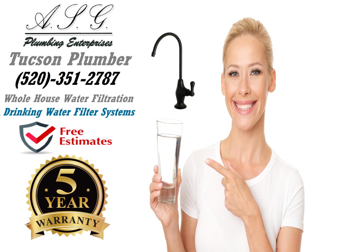 We offer comprehensive drinking water filters, water softeners &amp; whole house water filtration systems services in and around Tucson, AZ. Enjoy clean filtered water at home! tucsonazplumber.com/water-filtrati… #waterfilters #watersofteners #waterfiltration #TucsonAZPlumber
