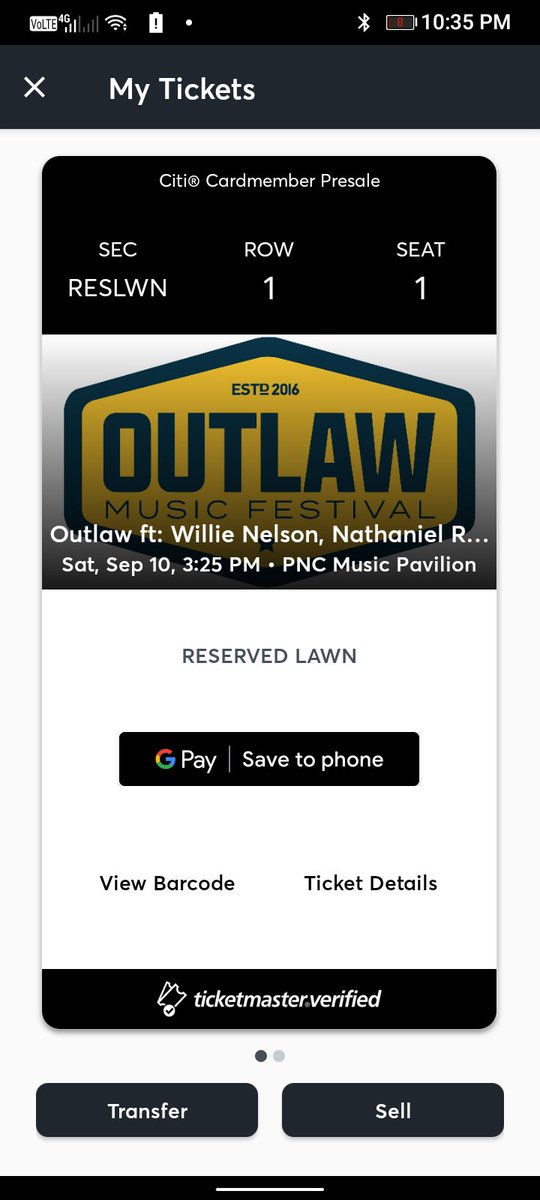 JTBKK2's tweet photo. Two tickets for #Outlawfestival tomorrow in #Charlotte. Reserved Lawn seats A1 A2 below face at $100 for the pair. Can transfer on the live nation app #CharlotteNC https://t.co/pHjHhImQ53