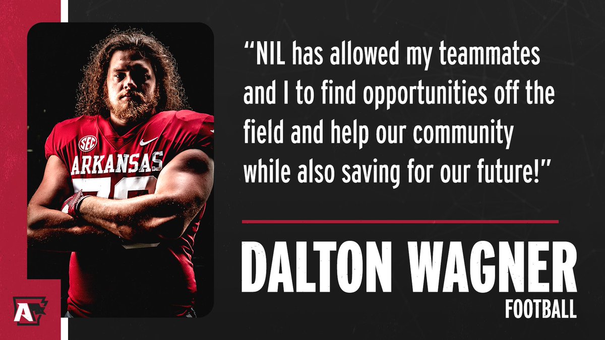 TheFlagshipAR's tweet photo. Captain @DaltonWagner78 has used NIL to find opportunities that can help him and his teammates better their future 🐗
#BrandAsOne https://t.co/SMwuuReB3H