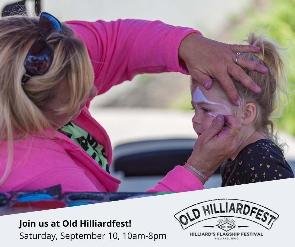The annual Old Hilliardfest Art &amp; Street Fair will take to the streets again for the 38th year, TOMORROW (September 10)!!! The event will take place in Downtown (Old) Hilliard, on Main Street, from 10am through 8pm. Live music, great food, family activities, and more!